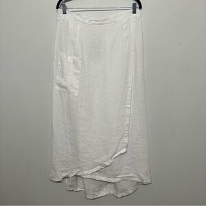 NWT Match Point La Fixsun 100% Linen White Midi Skirt XL